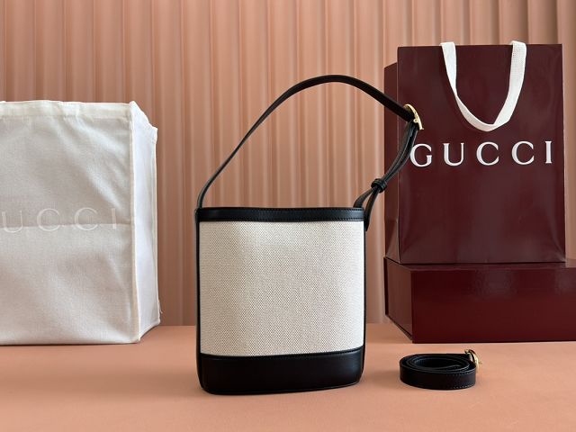 GG original canvas 73 small bucket bag 833665 black