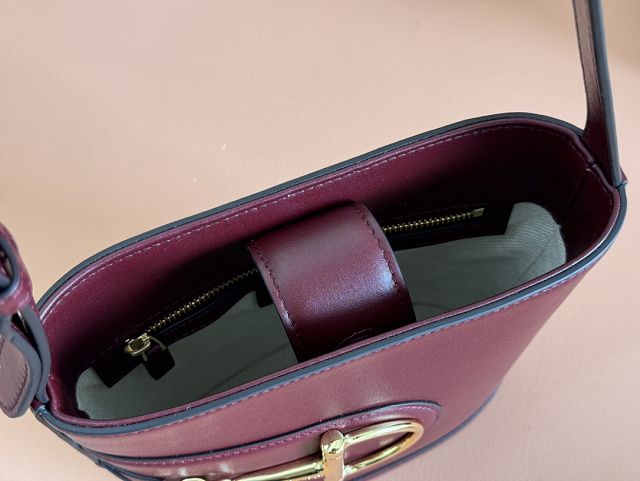 GG original calfskin 73 small bucket bag 833665 bordeaux
