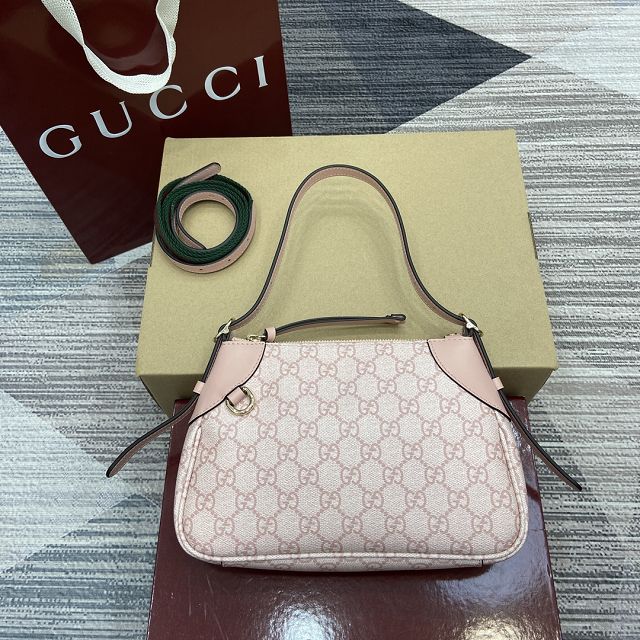 GG original canvas emblem small shoulder bag 815218 pink