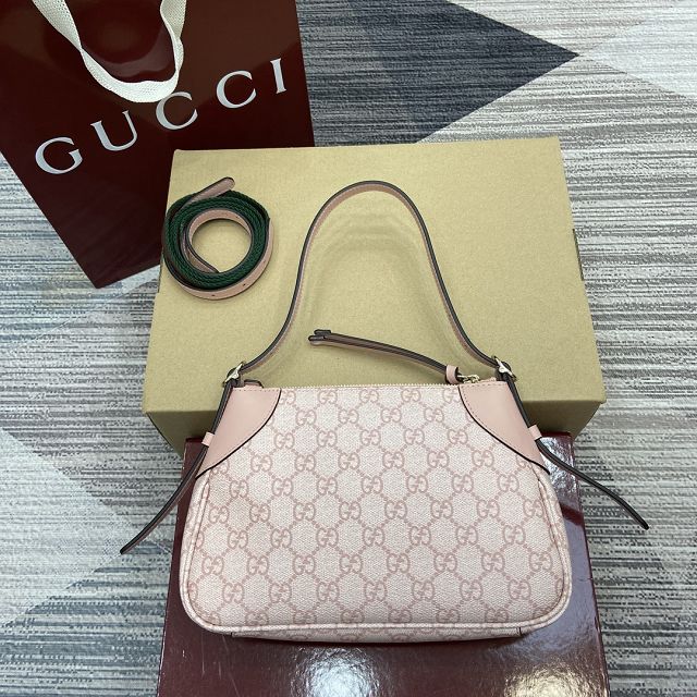 GG original canvas emblem small shoulder bag 815218 pink
