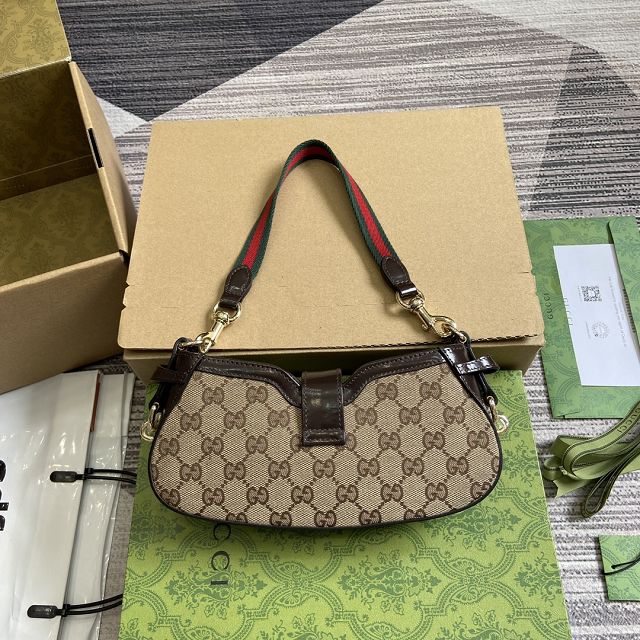 GG original canvas moon side shoulder bag 786015 dark coffee