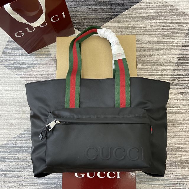 GG original nylon large tote bag 802172 black