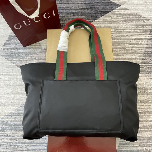 GG original nylon large tote bag 802172 black