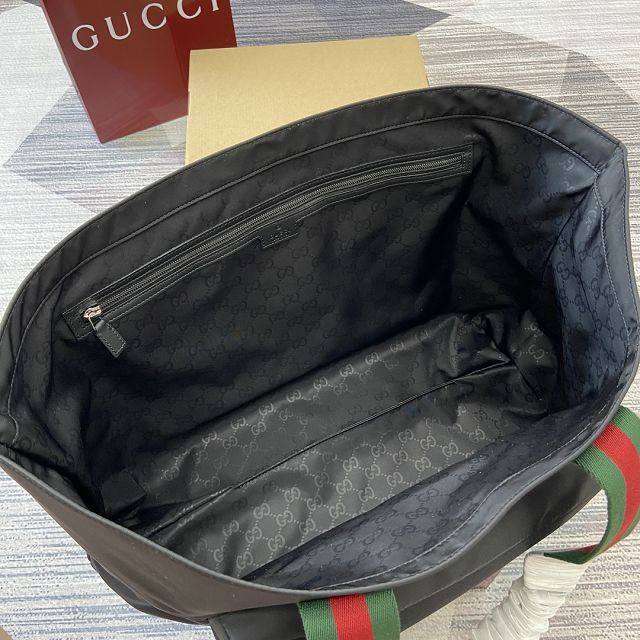 GG original nylon large tote bag 802172 black