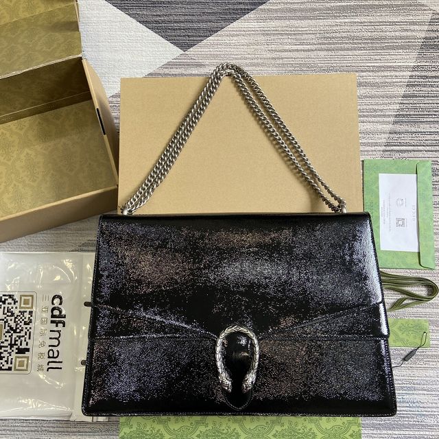 GG original shiny calfskin dionysus large shoulder bag 795003 black