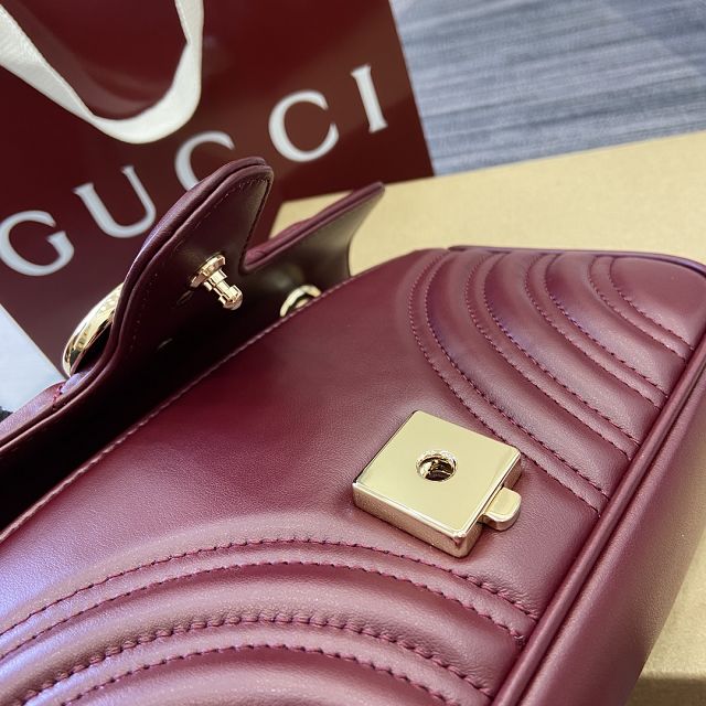 GG original calfskin marmont mini bag 446744 bordeaux