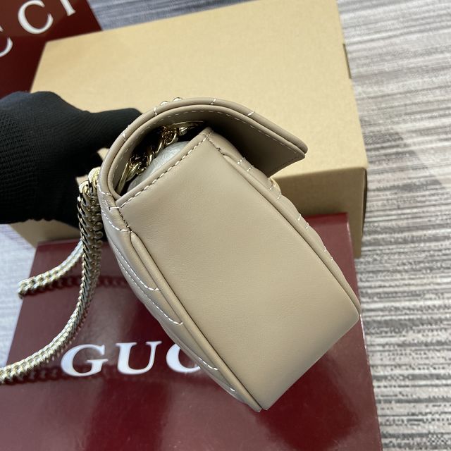 GG original calfskin marmont mini bag 446744 light grey 
