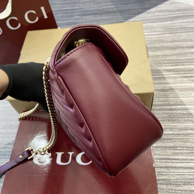 GG original calfskin marmont small shoulder bag 443497 bordeaux