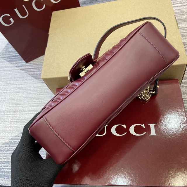 GG original calfskin marmont small shoulder bag 443497 bordeaux
