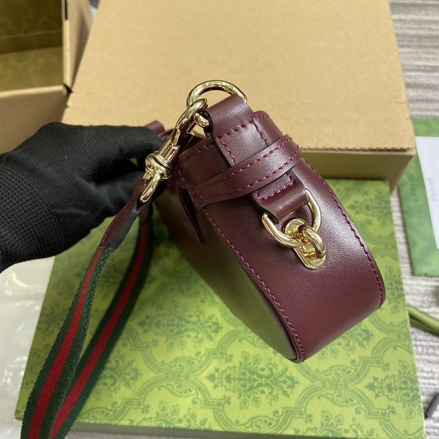 GG original calfskin moon side shoulder bag 786015 bordeaux