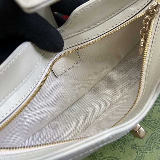 GG original calfskin moon side shoulder bag 786015 white