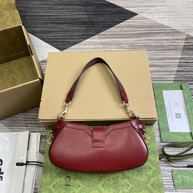 GG original calfskin moon side shoulder bag 786015 wine