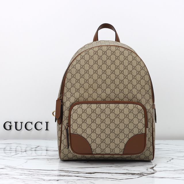 GG original canvas emblem medium backpack 821159 brown