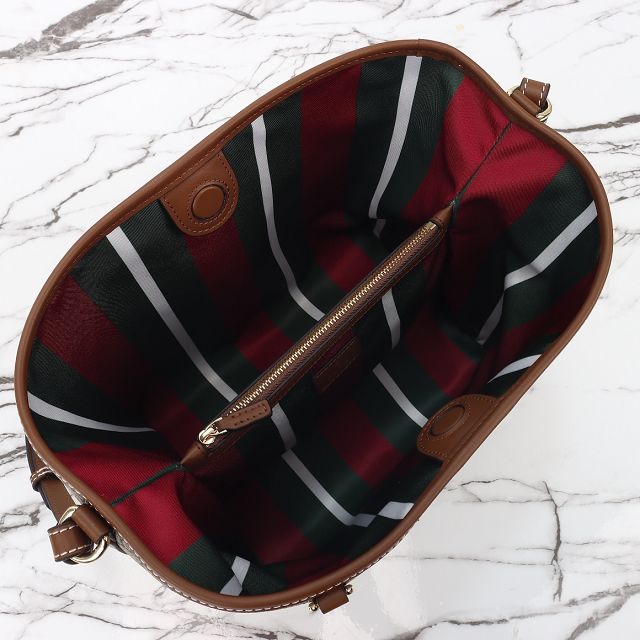 GG original canvas emblem medium bucket bag 815103 brown
