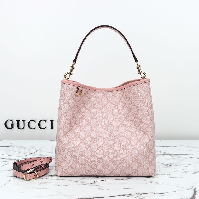GG original canvas emblem medium bucket bag 815103 pink