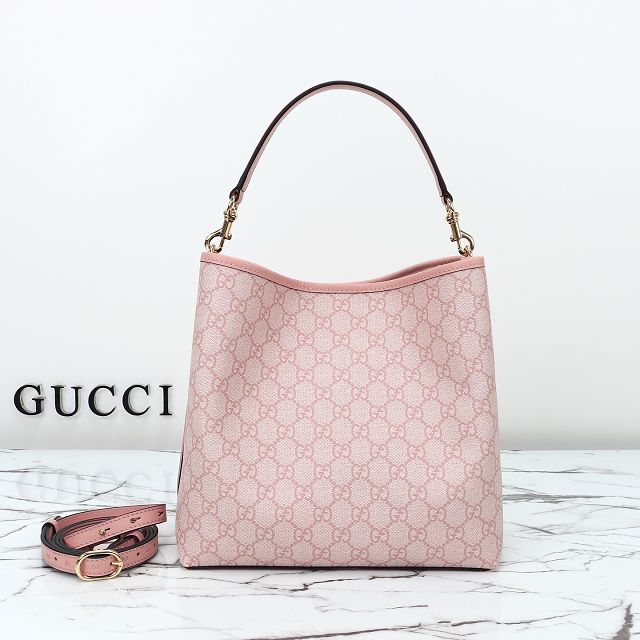 GG original canvas emblem medium bucket bag 815103 pink