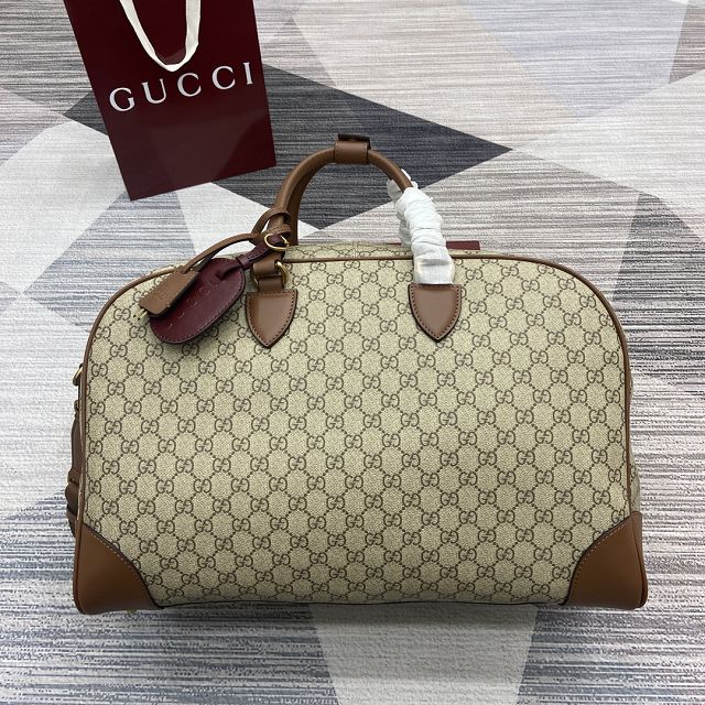 GG original canvas emblem medium duffle bag 821148 brown