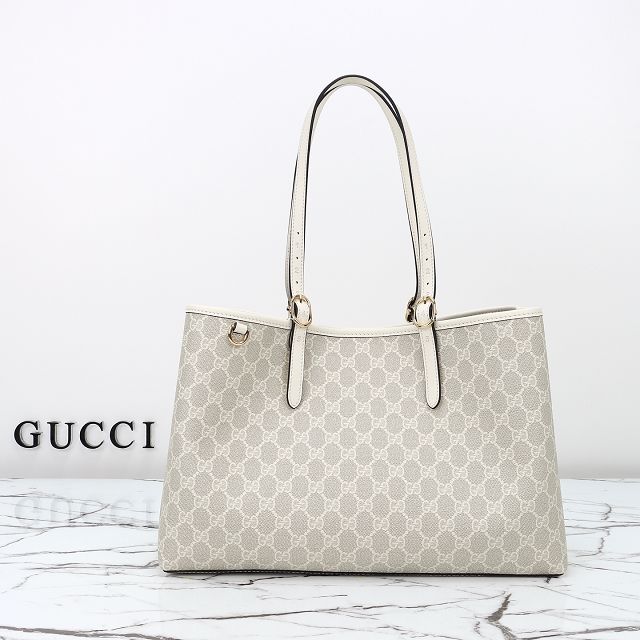 GG original canvas emblem medium tote bag 815213 white
