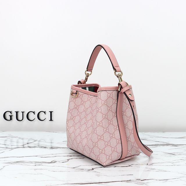 GG original canvas emblem mini bucket bag 815118 pink