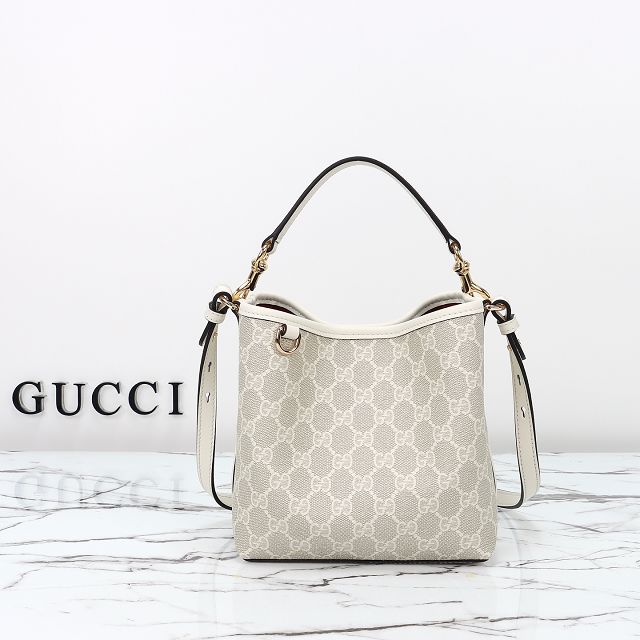GG original canvas emblem mini bucket bag 815118 white