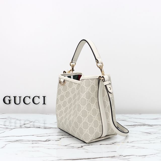 GG original canvas emblem mini bucket bag 815118 white