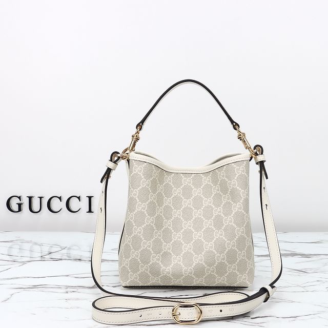 GG original canvas emblem mini bucket bag 815118 white