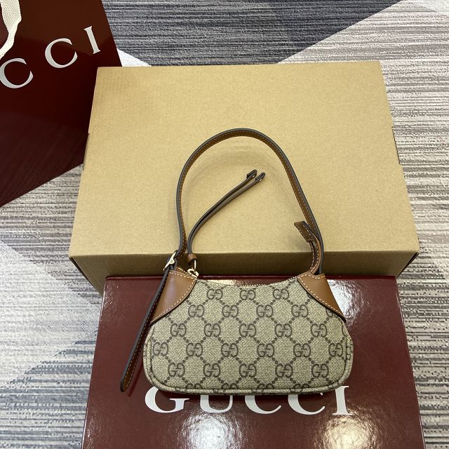 GG original canvas emblem small shoulder bag 820696 brown