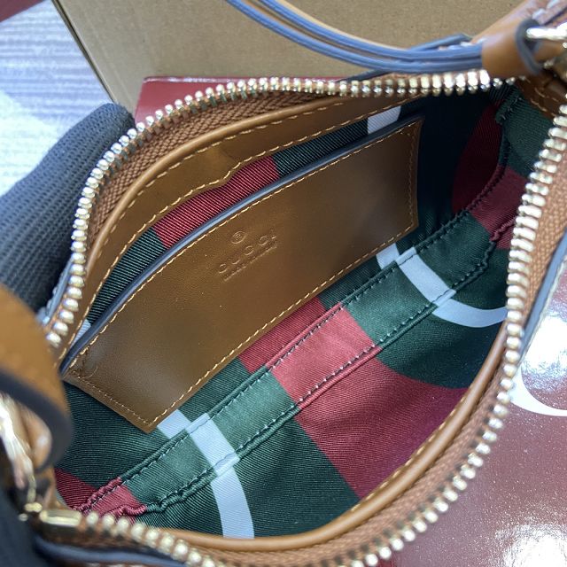 GG original canvas emblem small shoulder bag 820696 brown