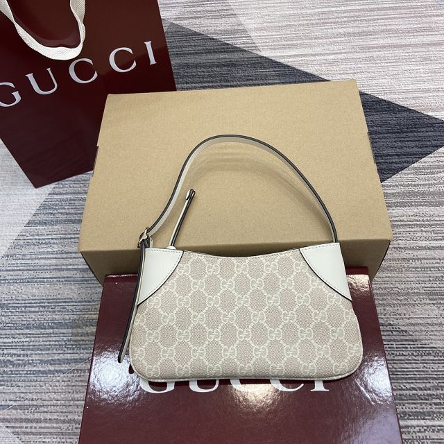 GG original canvas emblem small shoulder bag 820696 white