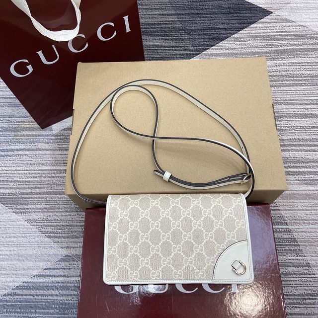 GG original canvas emblem wallet with strap 820688
