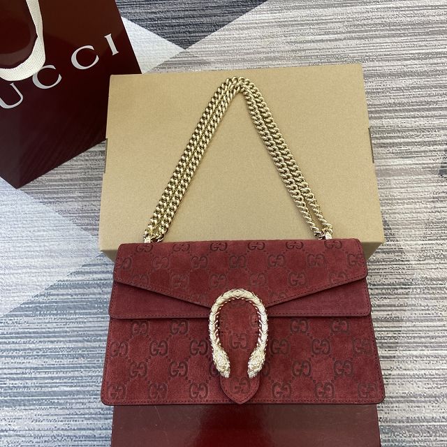 GG original suede dionysus medium shoulder bag 818145 red