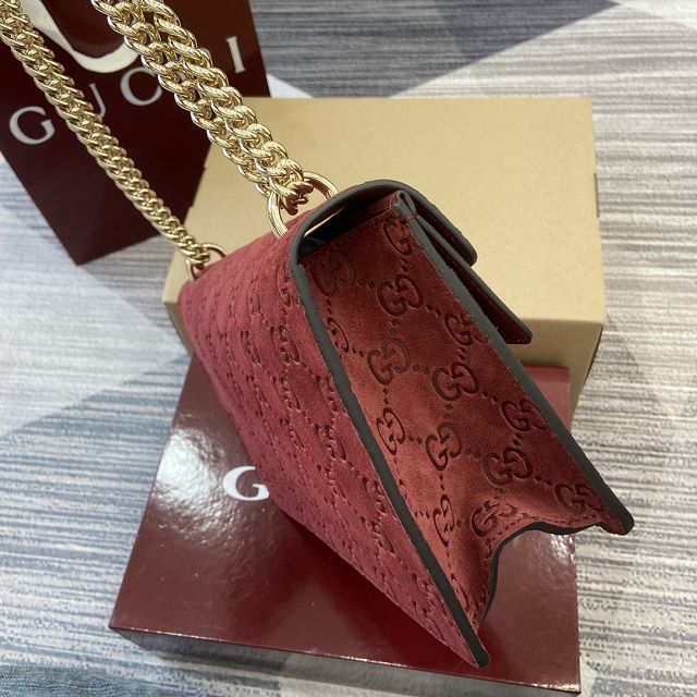 GG original suede dionysus medium shoulder bag 818145 red
