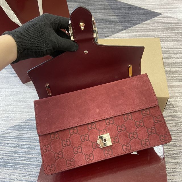 GG original suede dionysus medium shoulder bag 818145 red
