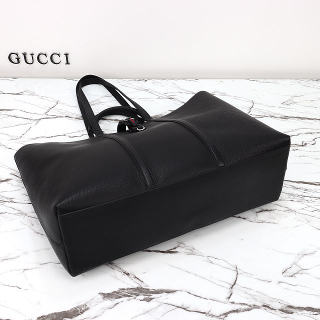 GG original calfskin maxi tote bag with web 816753 black