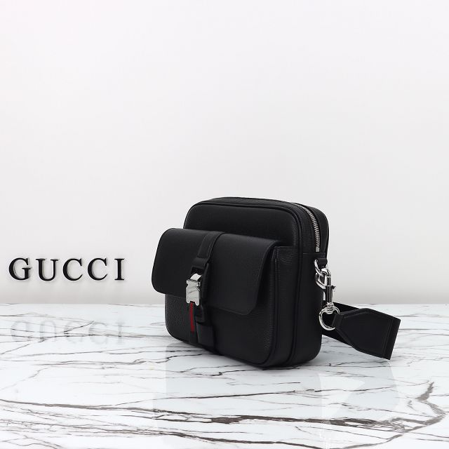 GG original calfskin small crossbody bag with web 816751 black