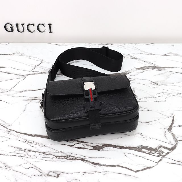 GG original calfskin small crossbody bag with web 816751 black