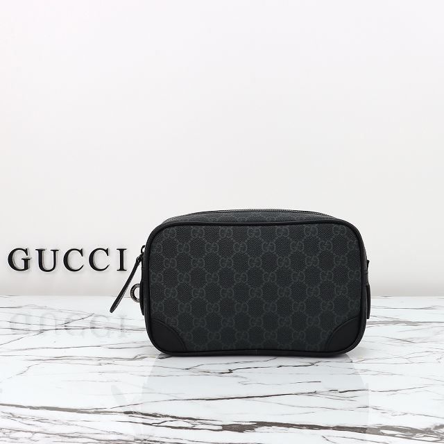 GG original canvas emblem small toiletry case 821164 black