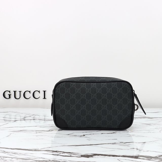 GG original canvas emblem small toiletry case 821164 black