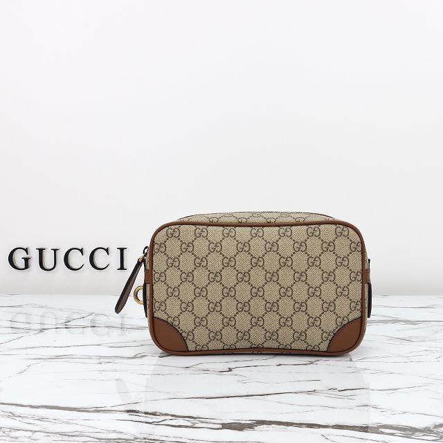 GG original canvas emblem small toiletry case 821164 brown