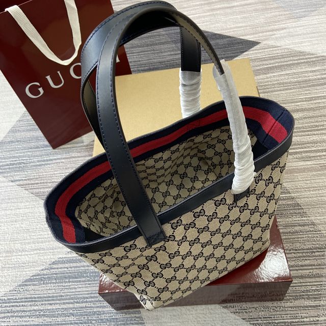 GG original canvas totissima small tote bag 788211 blue