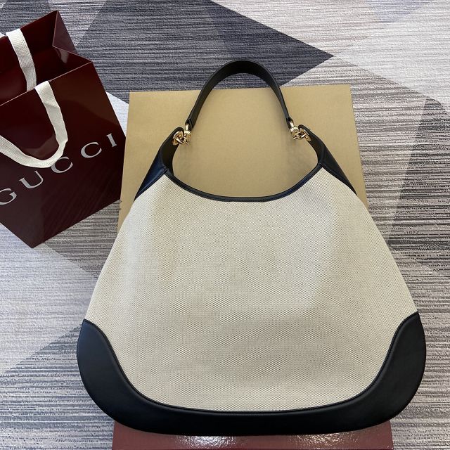 GG original cotton canvas B large shoulder bag 815924 black
