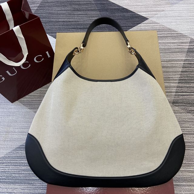 GG original cotton canvas B large shoulder bag 815924 black