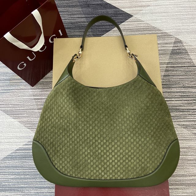 GG original suede B large shoulder bag 815924 green