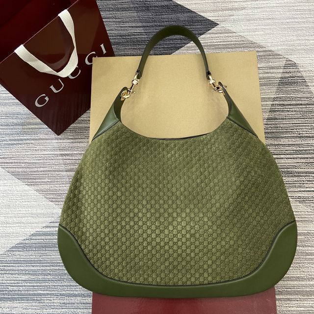 GG original suede B large shoulder bag 815924 green