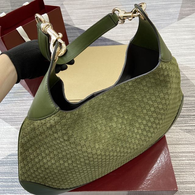 GG original suede B large shoulder bag 815924 green