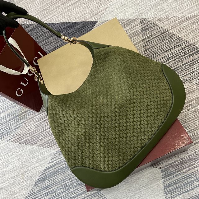 GG original suede B large shoulder bag 815924 green