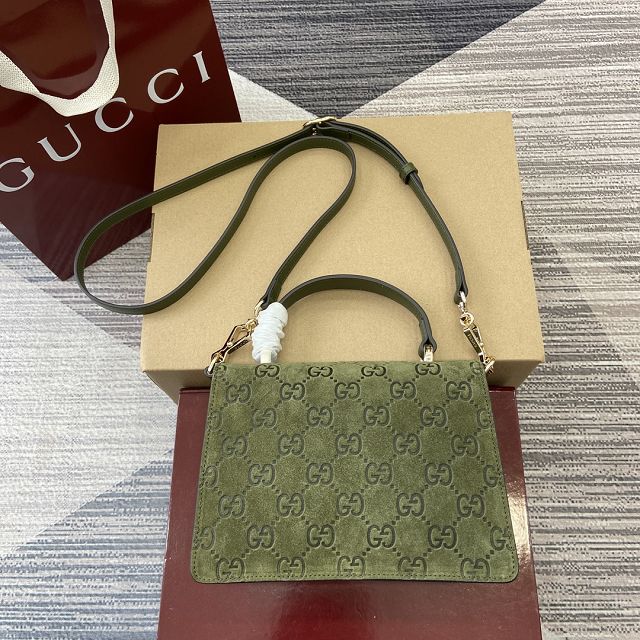 GG original suede dionysus mini top handle bag 813400 green