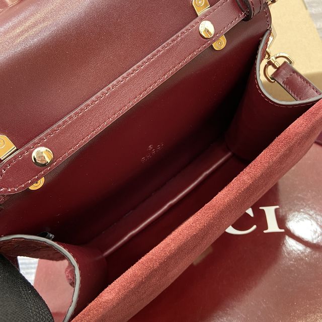 GG original suede dionysus mini top handle bag 813400 red
