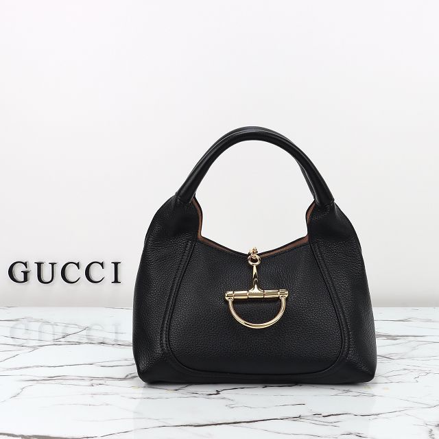 GG original calfskin softbit medium top handle bag 837467 black