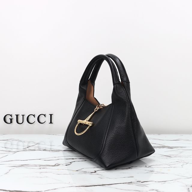 GG original calfskin softbit medium top handle bag 837467 black